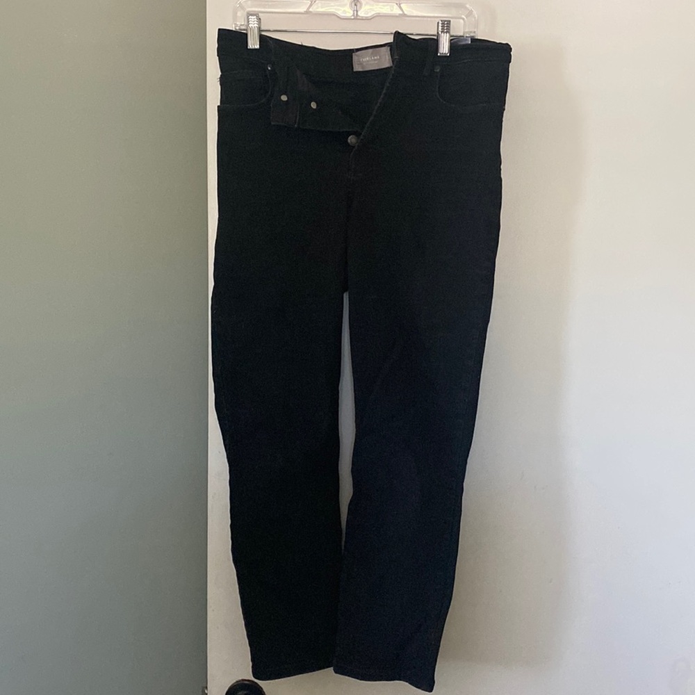 EVERLANE black high rise slim straight jeans